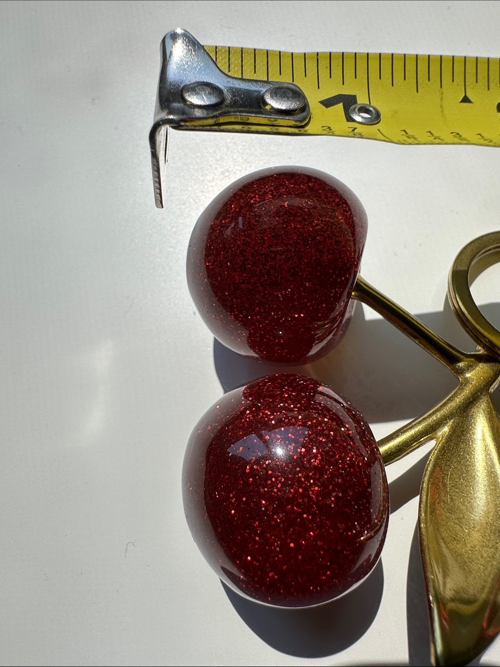 Sparkling Cherry Keychain Bag Charm - Red - Picture 6 of 14